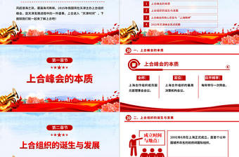 简洁风2025年上海合作组织峰会PPT模板