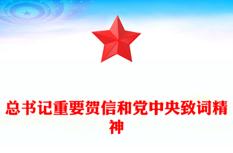 简洁大气学习宣传贯彻习近平总书记重要贺信和党中央致词精神PPT课件(讲稿)