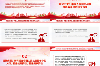 红色大气铭记历史缅怀先烈珍爱和平开创未来PPT总书记的部分相关重要论述课件