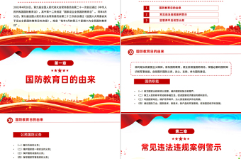 9月全民国防教育月PPT弘扬抗战精神共筑国防长城课件下载