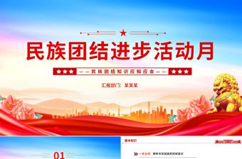 9月民族团结进步活动月PPT民族团结知识应知应会课件