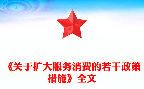 党政风《关于扩大服务消费的若干政策措施》PPT课件(讲稿)