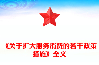 党政风《关于扩大服务消费的若干政策措施》PPT课件(讲稿)