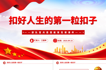 扣好人生的第一粒扣子PPT部队官兵思想教育党课