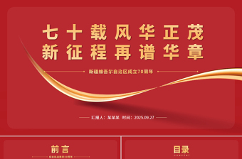 2025庆祝新疆维吾尔自治区成立70周年PPT课件