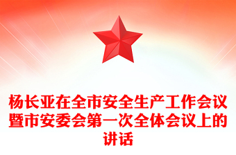 杨长亚在全市安全生产工作会议暨市安委会第一次全体会议上的讲话