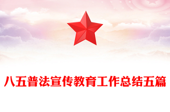 八五普法宣传教育工作总结五篇