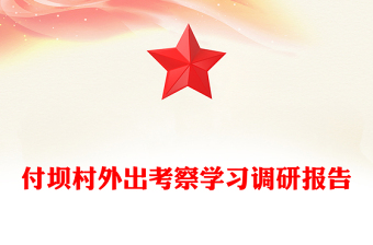 付坝村外出考察学习调研报告
