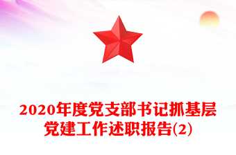 2020年度党支部书记抓基层党建工作述职报告(2)