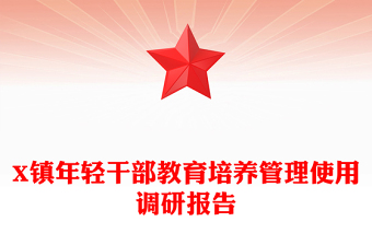 X镇年轻干部教育培养管理使用调研报告