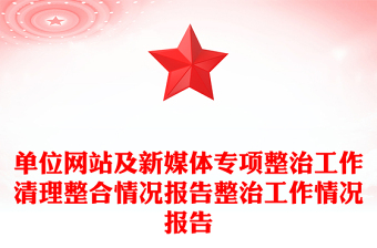单位网站及新媒体专项整治工作清理整合情况报告整治工作情况报告