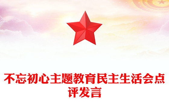 不忘初心主题教育民主生活会点评发言