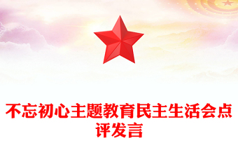 不忘初心主题教育民主生活会点评发言