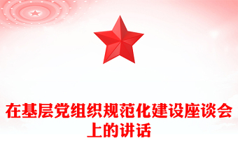 在基层党组织规范化建设座谈会上的讲话