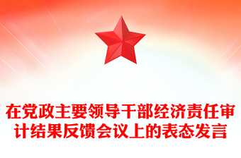 在党政主要领导干部经济责任审计结果反馈会议上的表态发言