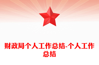 财政局个人工作总结-个人工作总结