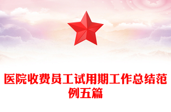 医院收费员工试用期工作总结范例五篇