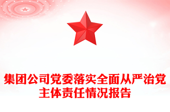 集团公司党委落实全面从严治党主体责任情况报告