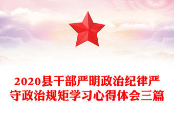 2020县干部严明政治纪律严守政治规矩学习心得体会三篇