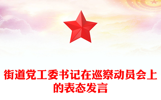 街道党工委书记在巡察动员会上的表态发言