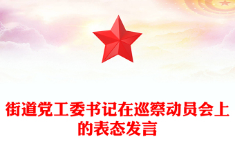 街道党工委书记在巡察动员会上的表态发言