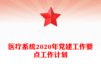 医疗系统2020年党建工作要点工作计划