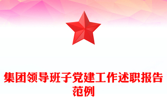 集团领导班子党建工作述职报告范例