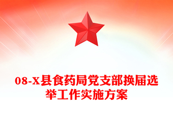 08-X县食药局党支部换届选举工作实施方案