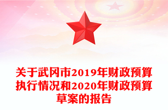 关于武冈市2019年财政预算执行情况和2020年财政预算草案的报告