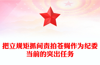 把立规矩抓问责拍苍蝇作为纪委当前的突出任务