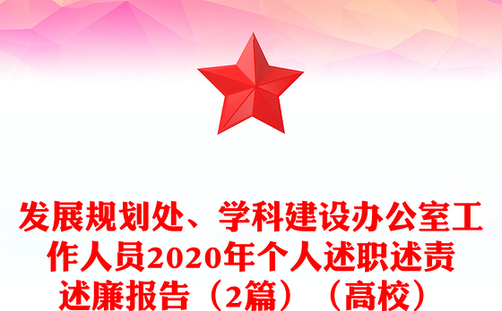 发展规划处、学科建设办公室工作人员2020年个人述职述责述廉报告（2篇）（高校）