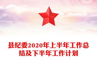 县纪委2020年上半年工作总结及下半年工作计划