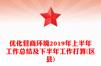 优化营商环境2019年上半年工作总结及下半年工作打算(区县)