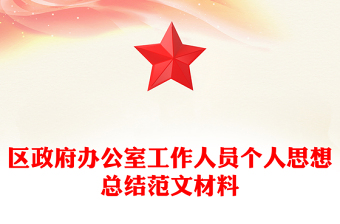 区政府办公室工作人员个人思想总结范文材料