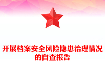 开展档案安全风险隐患治理情况的自查报告