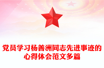 党员学习杨善洲同志先进事迹的心得体会范文多篇
