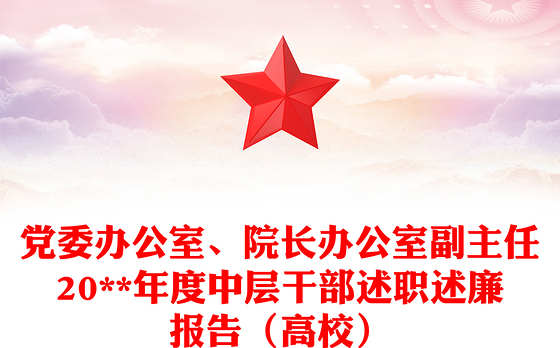 党委办公室、院长办公室副主任20**年度中层干部述职述廉报告（高校）
