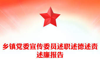 乡镇党委宣传委员述职述德述责述廉报告