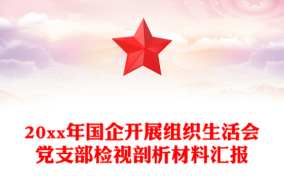 20xx年国企开展组织生活会党支部检视剖析材料汇报