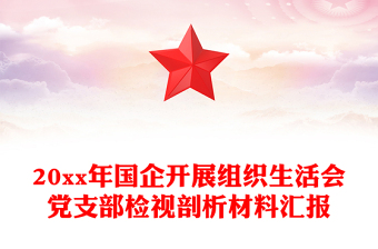 20xx年国企开展组织生活会党支部检视剖析材料汇报