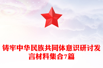 铸牢中华民族共同体意识研讨发言材料集合7篇