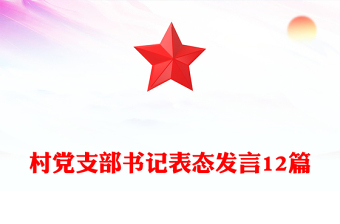 村党支部书记表态发言12篇