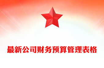 最新公司财务预算管理表格