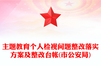 主题教育个人检视问题整改落实方案及整改台帐(市公安局)