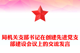 局机关支部书记在创建先进党支部建设会议上的交流发言