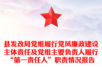 县发改局党组履行党风廉政建设主体责任及党组主要负责人履行“第一责任人”职责情况报告
