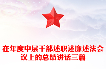 在年度中层干部述职述廉述法会议上的总结讲话三篇