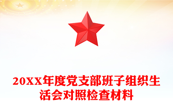 20XX年度党支部班子组织生活会对照检查材料
