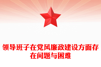 领导班子在党风廉政建设方面存在问题与困难