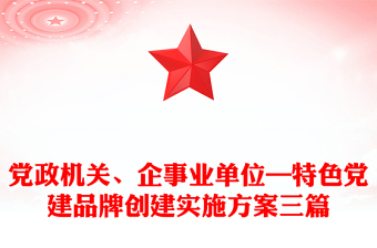 党政机关、企事业单位—特色党建品牌创建实施方案三篇